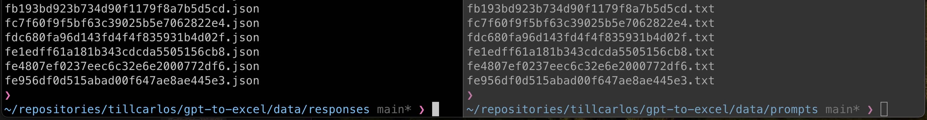 results and promps cache