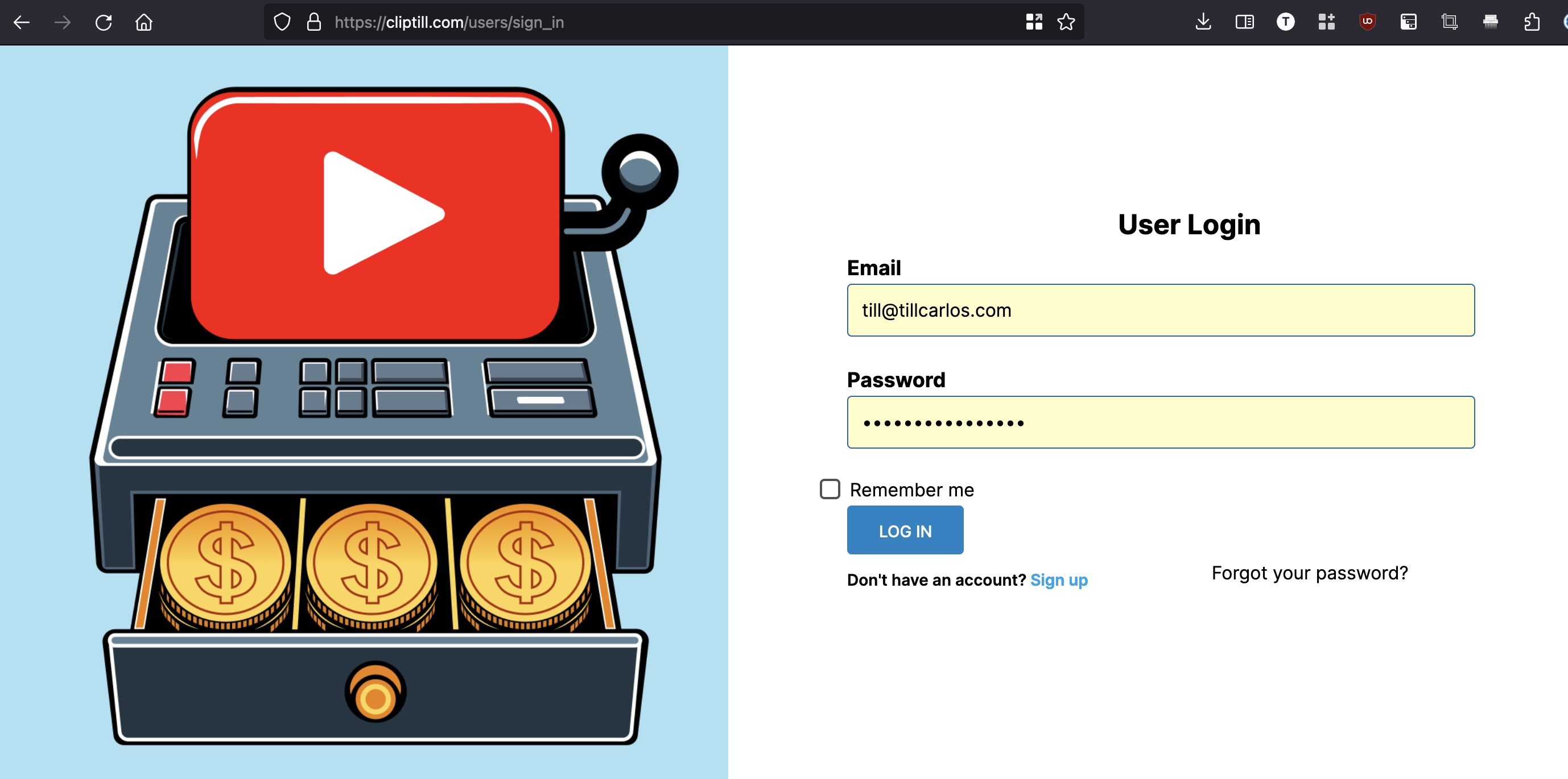 screenshot of cliptill