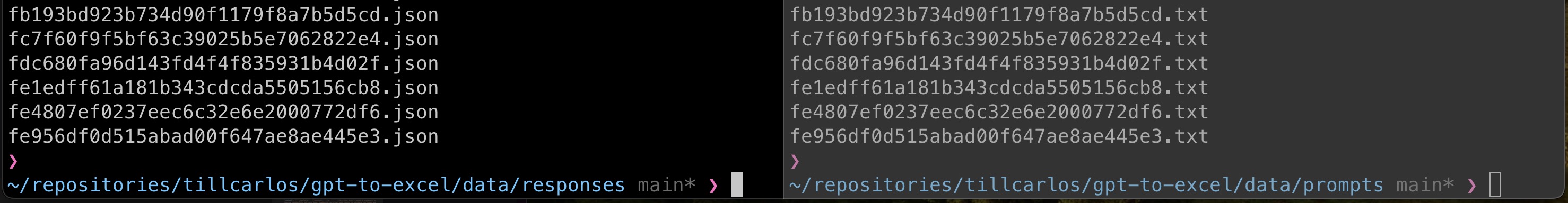 results and promps cache